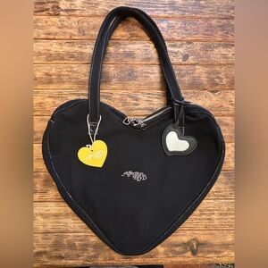 Affection Blvd Black Heart Tote Bag with Charm